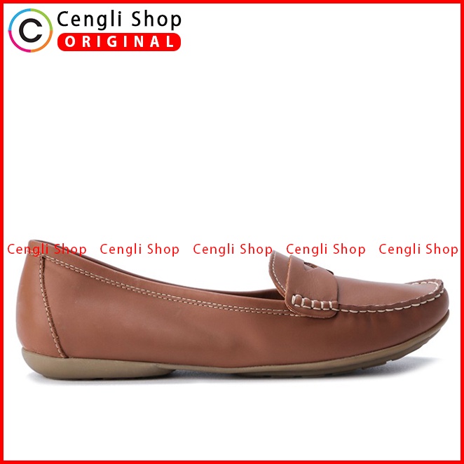 SEPATU FLAT KULIT OBERMAIN WANITA ORIGINAL ASLI TERBARU COKLAT OW05