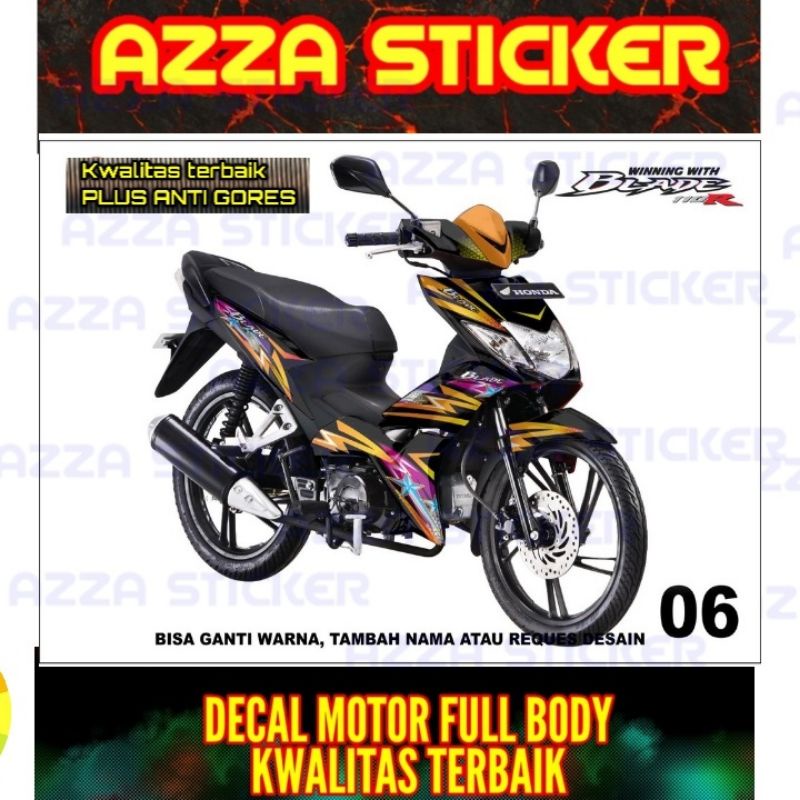 Sticker Decal Blade 110 Full Body Stiker Blade 110 Dekal Blade 110 Full Body Model 06