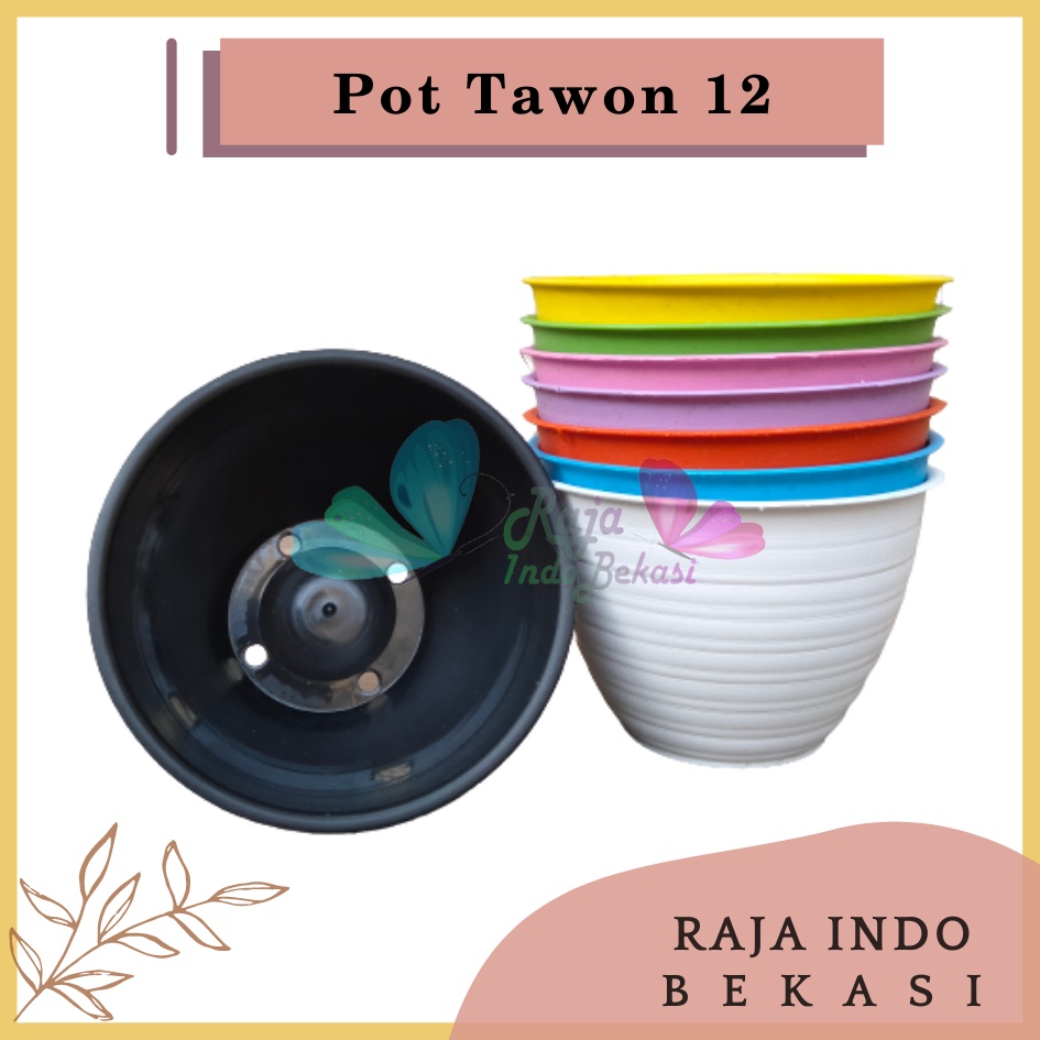 Pot Tawon Mdn 12 Warna Warni Pot Tawon 12 Cm - Pot Plastik 12cm Vas Bunga Tawon Bulat Pot Tawon 12