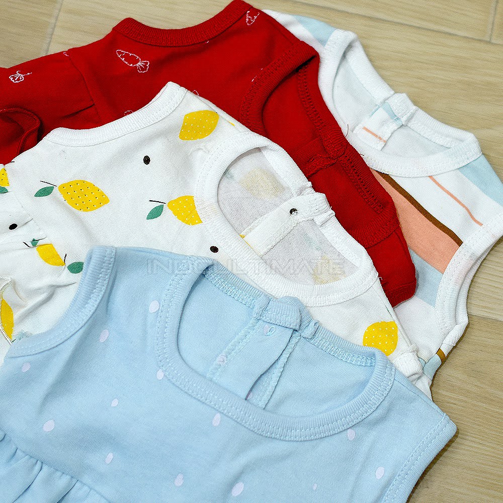 BABY LEON GY-046 Jumsuit Bayi Perempuan Lengan Kutung  Jumper Kerut Kutung Jumpsuit Anak Balita