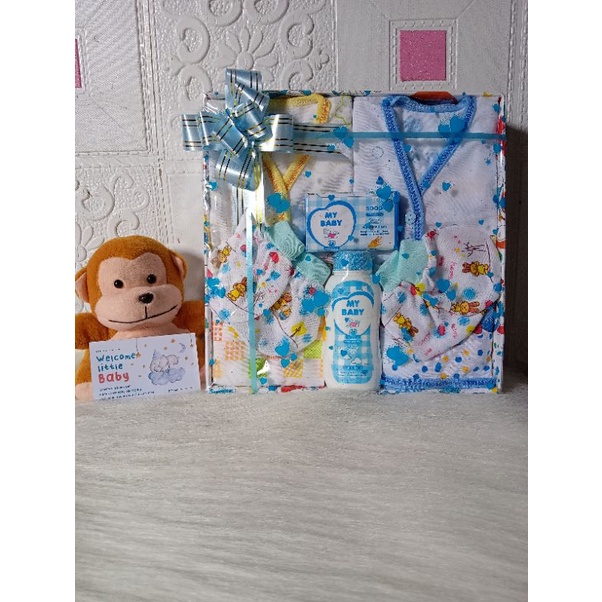Hampers Bayi/Kado Bayi/Kado Lahiran/Bayi Newborn/parcel baju bayi cewe-Biru
