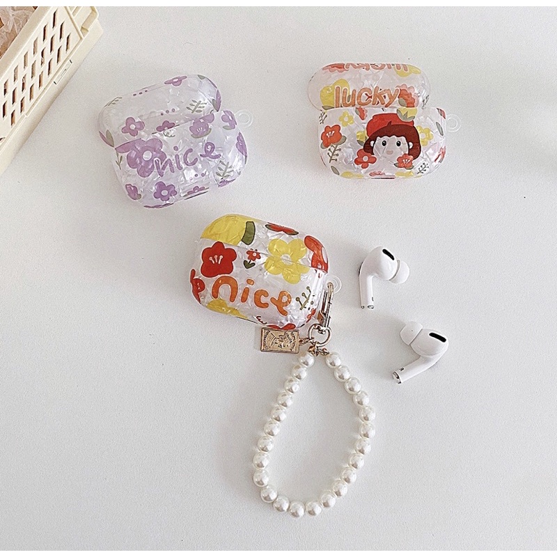CASING AIRPODS PRO / AIRPODS 3 - AESTHETIC FLOWER MARBLE SOFT SILICONE CASE / AIRPODS PRO 3 AESTHETI