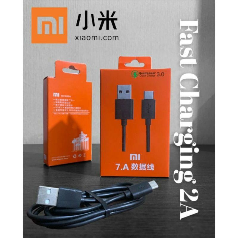 KABEL DATA XIAOMI ORIGINAL 100% MICRO DAN TYPE-C 2A FAST CHARGING