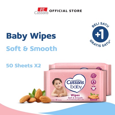 Cussons Wipes Pink (Soft &amp; Smooth) 50's+50's / Toko Makmur Online