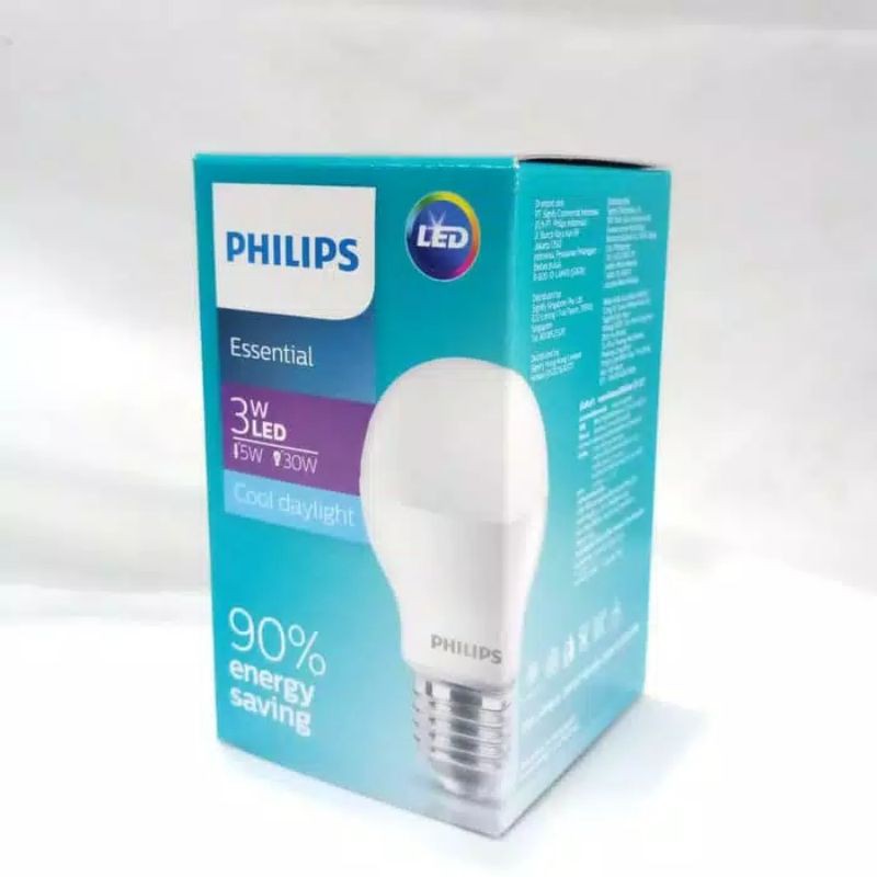 Lampu Bohlam LED Philips 3 Watt putih Cool Daylight ( 3w 3 w 3watt)