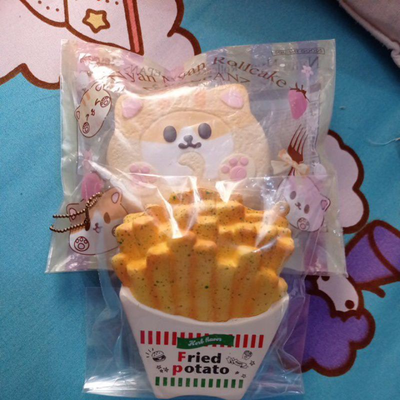 Squishy ibloom kentang + ibloom nyan roll cake pesenan dia
