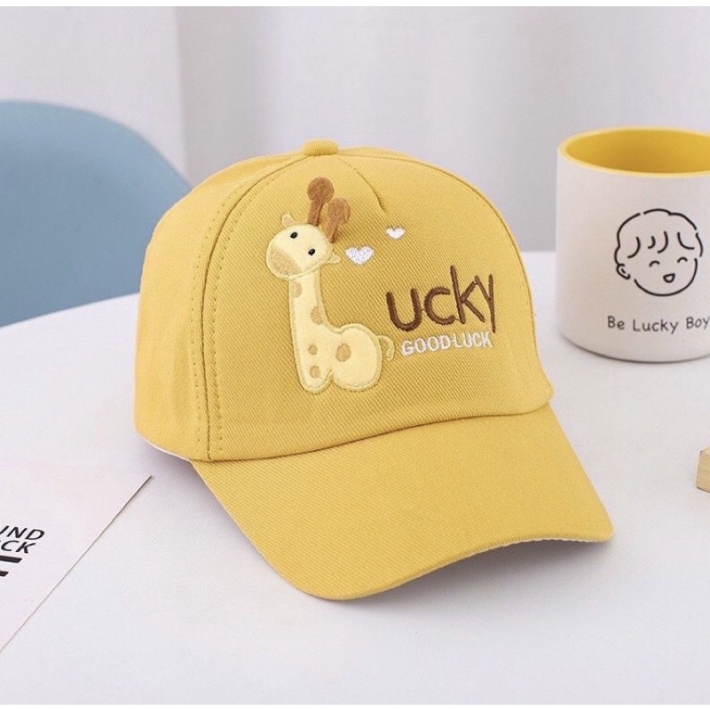 Topi Anak Laki-Laki Perempuan Boordir Good Lucky // Topi Motif Jerapa Lucu Anak Terbaru Harga Murah Barang Real Pick