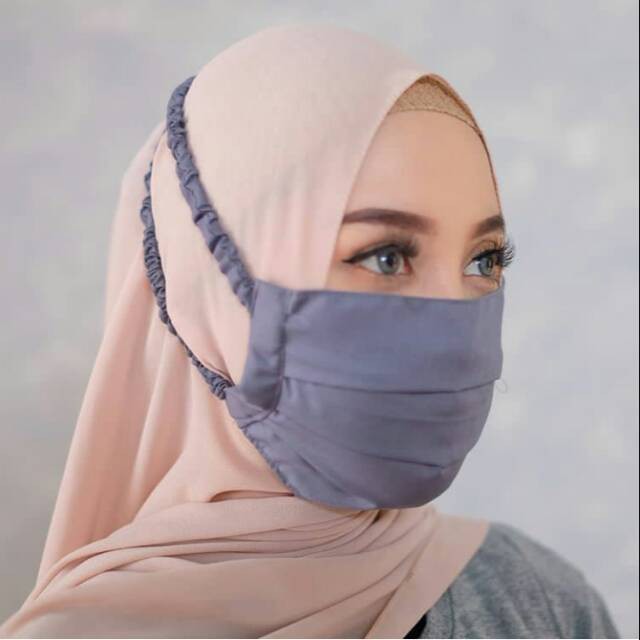 MASKER JILBAB BAHAN KAIN WOLFIS 2.lapis