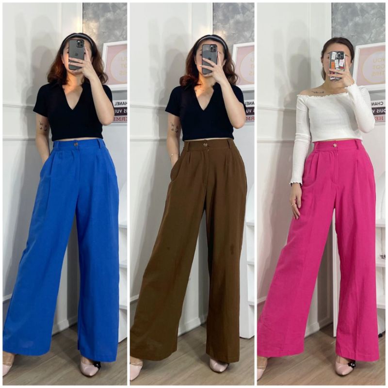 ⚡️CLEARANCE SALE ♡ ORIGINAL ! RIBKA LONG CULLOTE PANTS / CELANA KULOT PANJANG SAJA