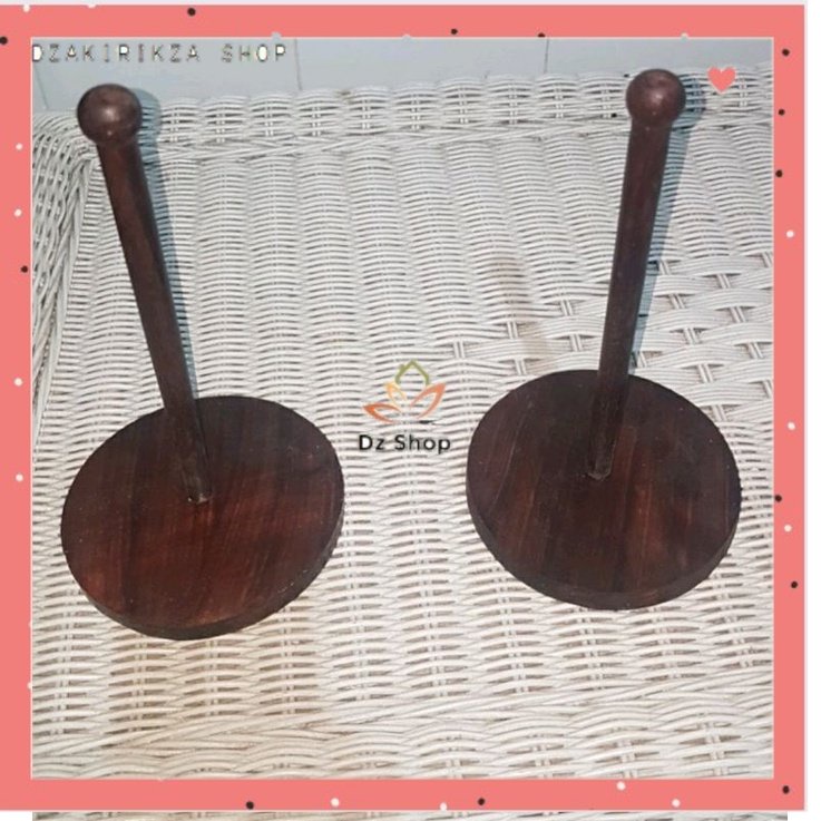 stand tisu roll kayu / tissue roll 23cm /  tisu roll besar / tisu dapur Coklat