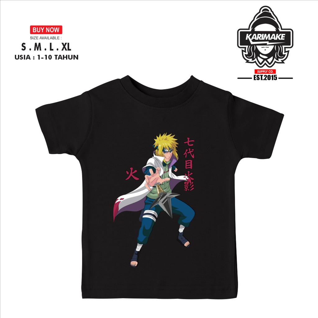 Kaos Baju Anak NARUTO MINATO NAMIKAZE Kaos Anime - juraganpoloshirt