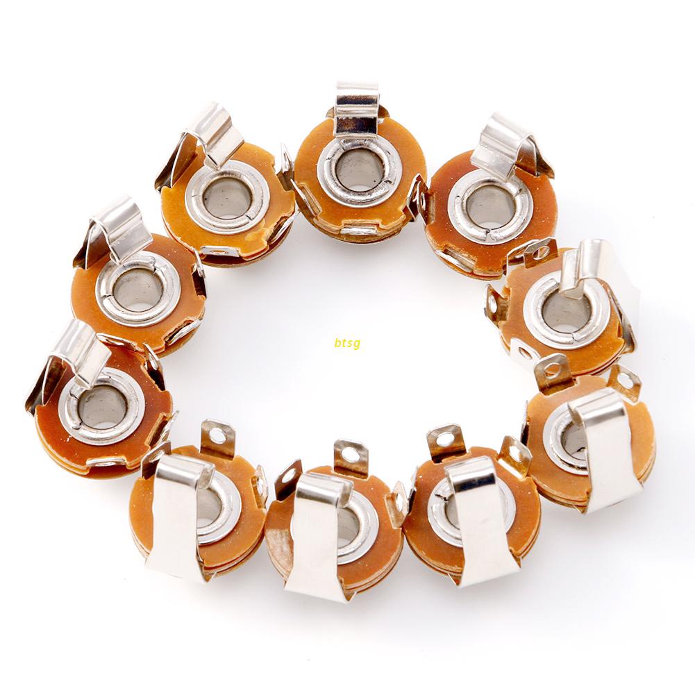 btsg New 10Pcs Mono 1/4&quot; 6.35mm ID Socket Jack Connector Panel Mount Guitar Plate Set