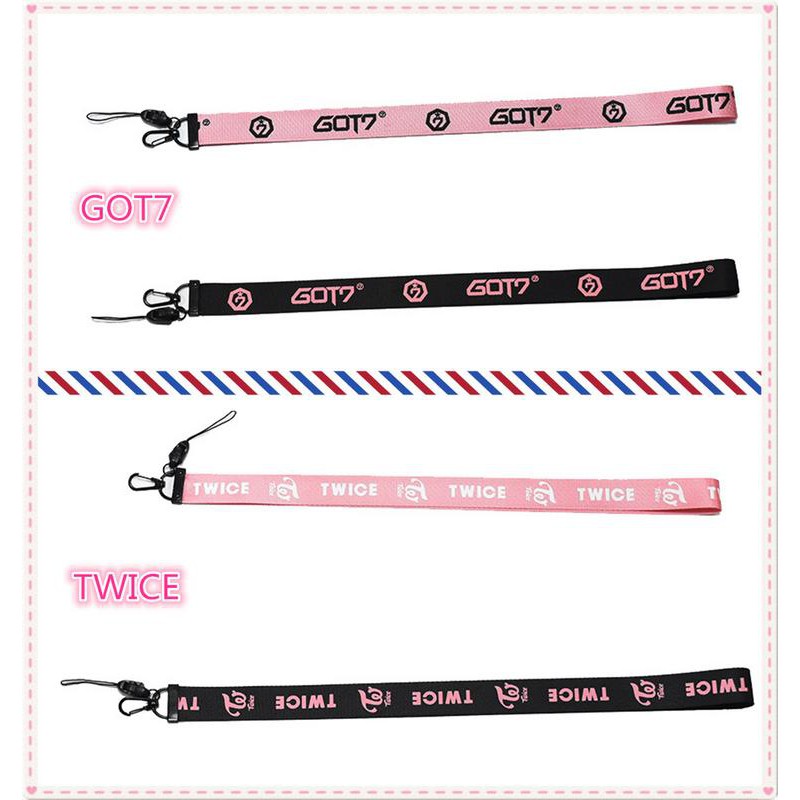 Kpop lanyard nylon detachable BTS GOT7 BLACKPINK TWICE