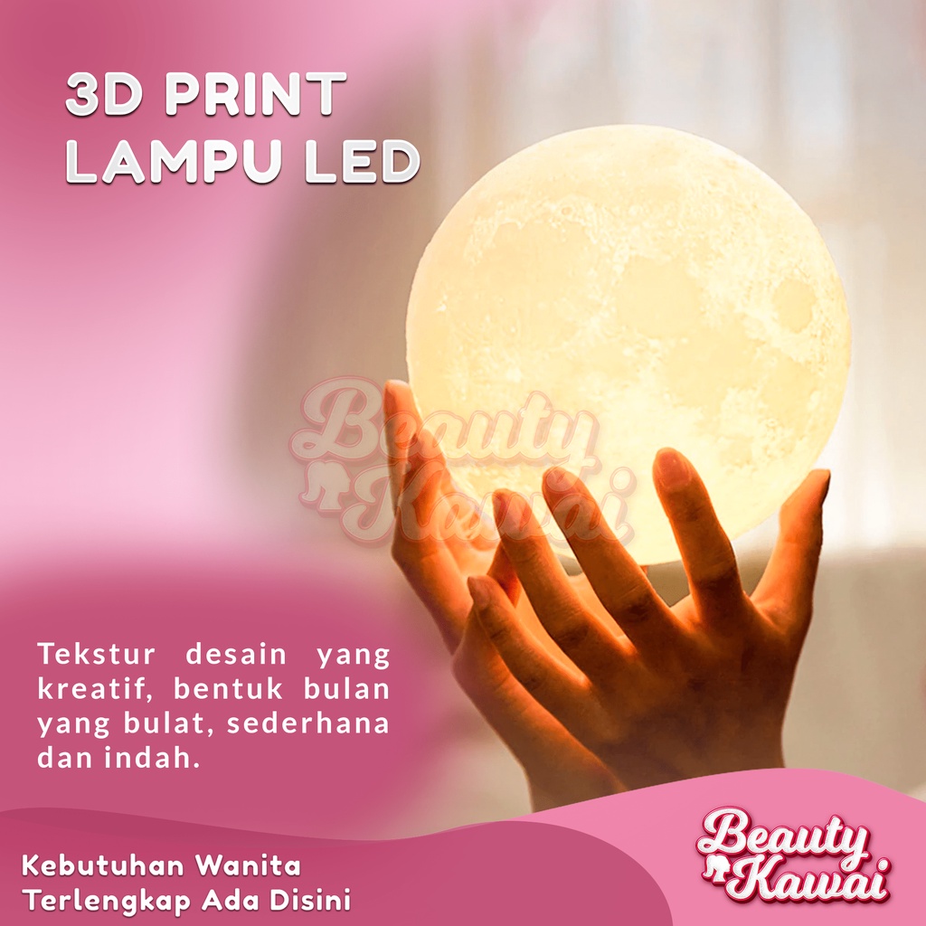 Lampu Kamar Tidur Bulat Moonlight LED Dekorasi Lamp Bedroom Tumblr