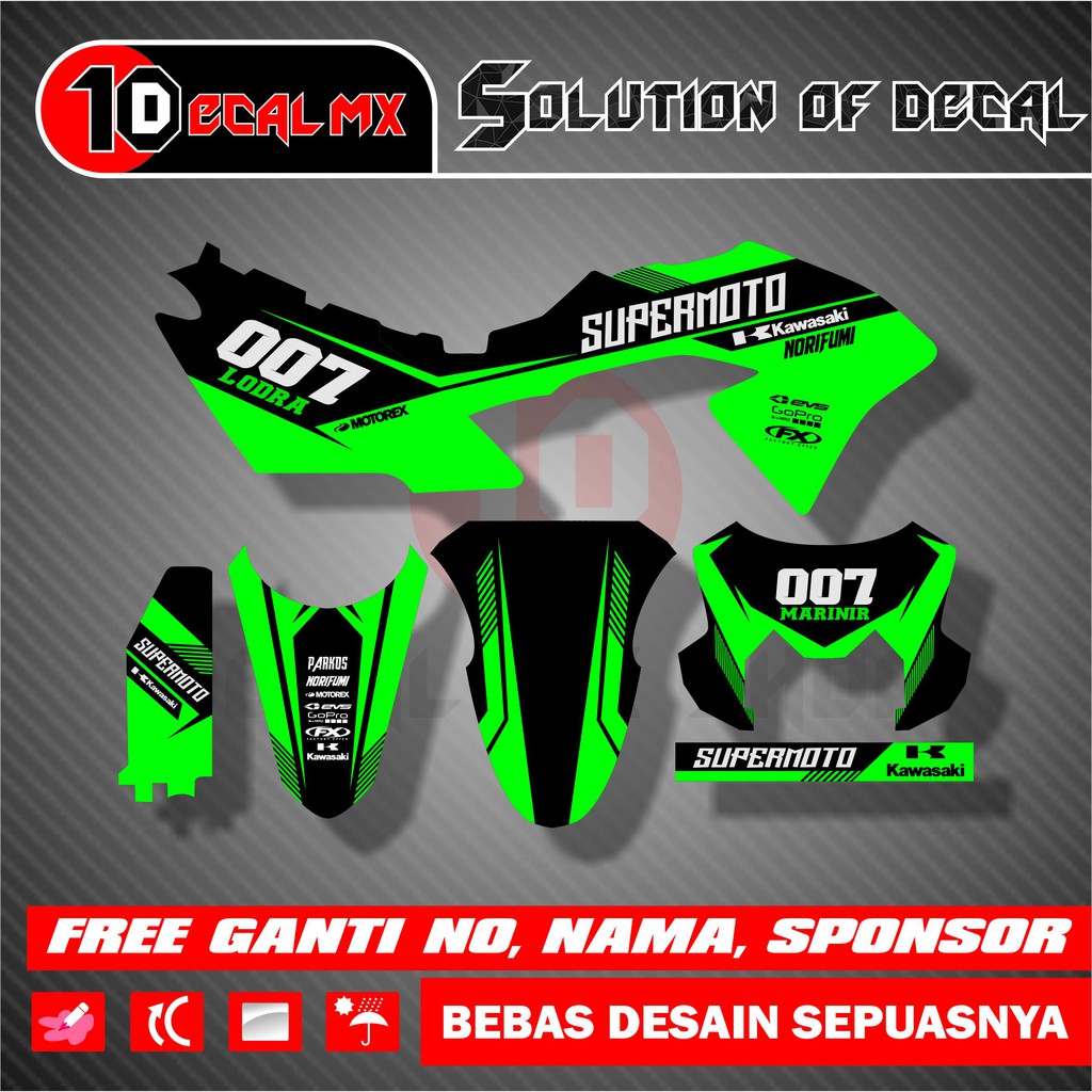 Decal KLX BF HIJAU FULL BODY