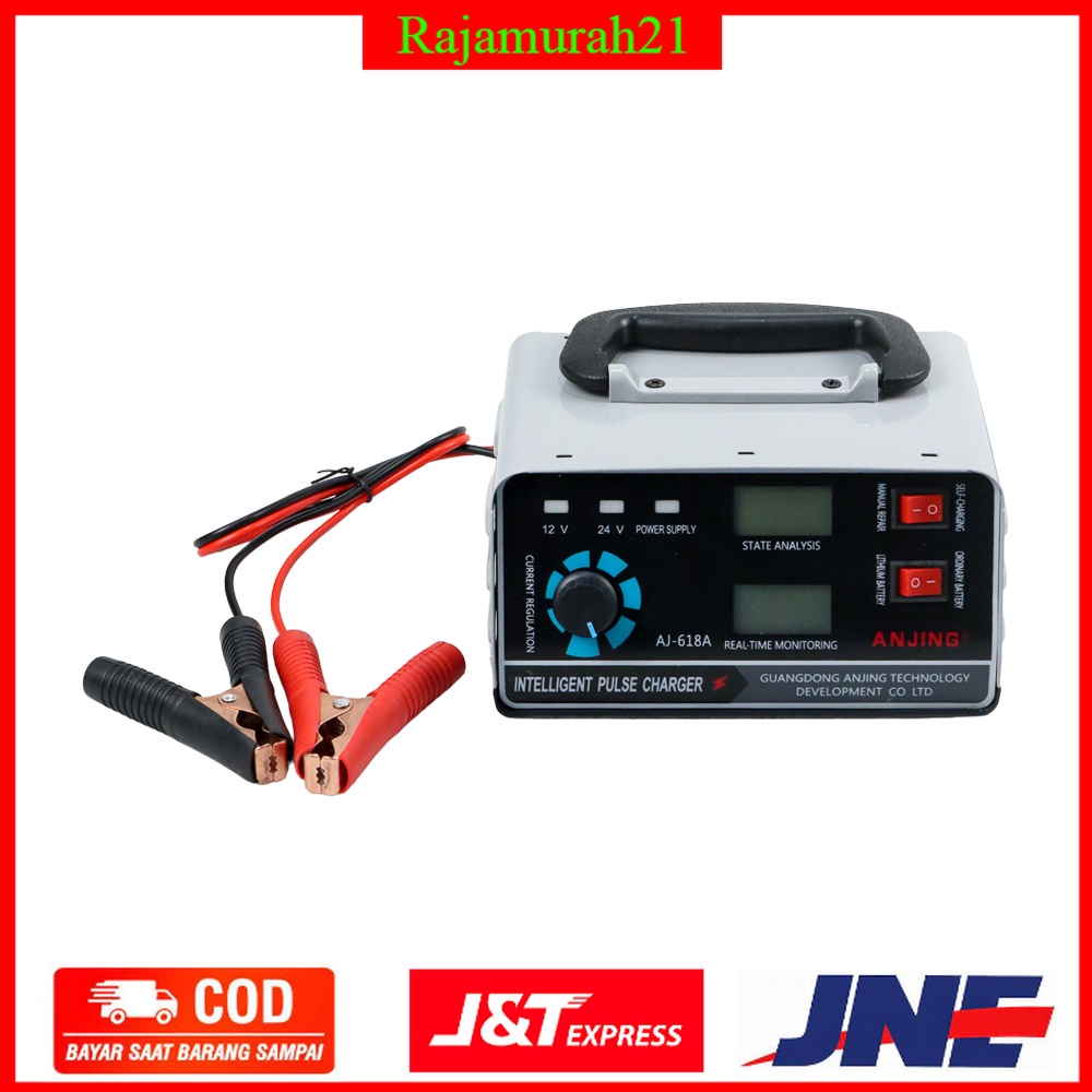 Charger Aki Mobil Motor 400W 12V/24V 400Ah + LCD - AJ-618A