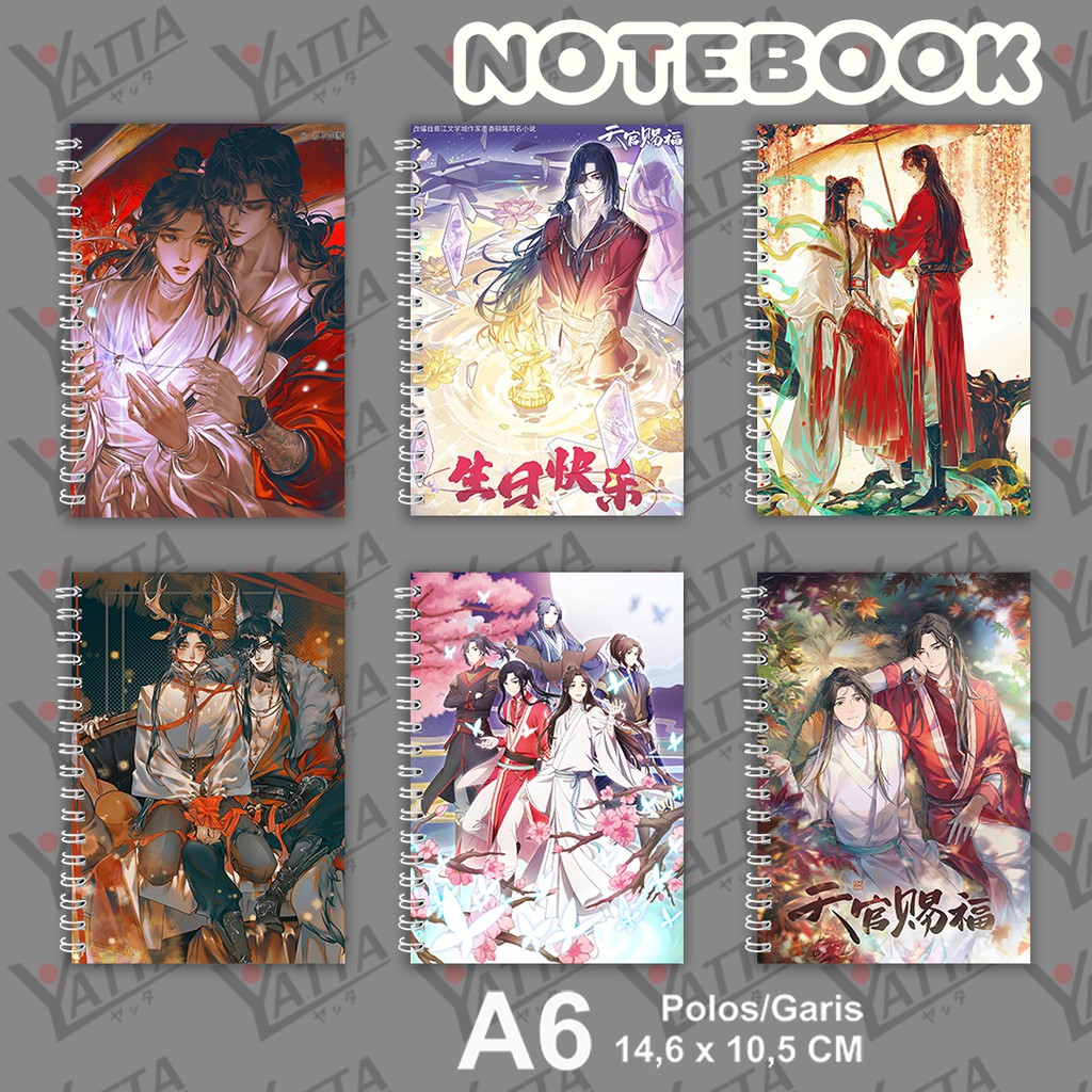 

Notebook Anime ukuran A6 10,5 cm x 14,8 cm Tian Guan Ci Fu Heaven Official Blessing Danmei