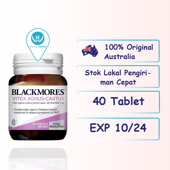 Blackmores Vitex Agnus Castus 40 Tablet Lancar Menstruasi ..
