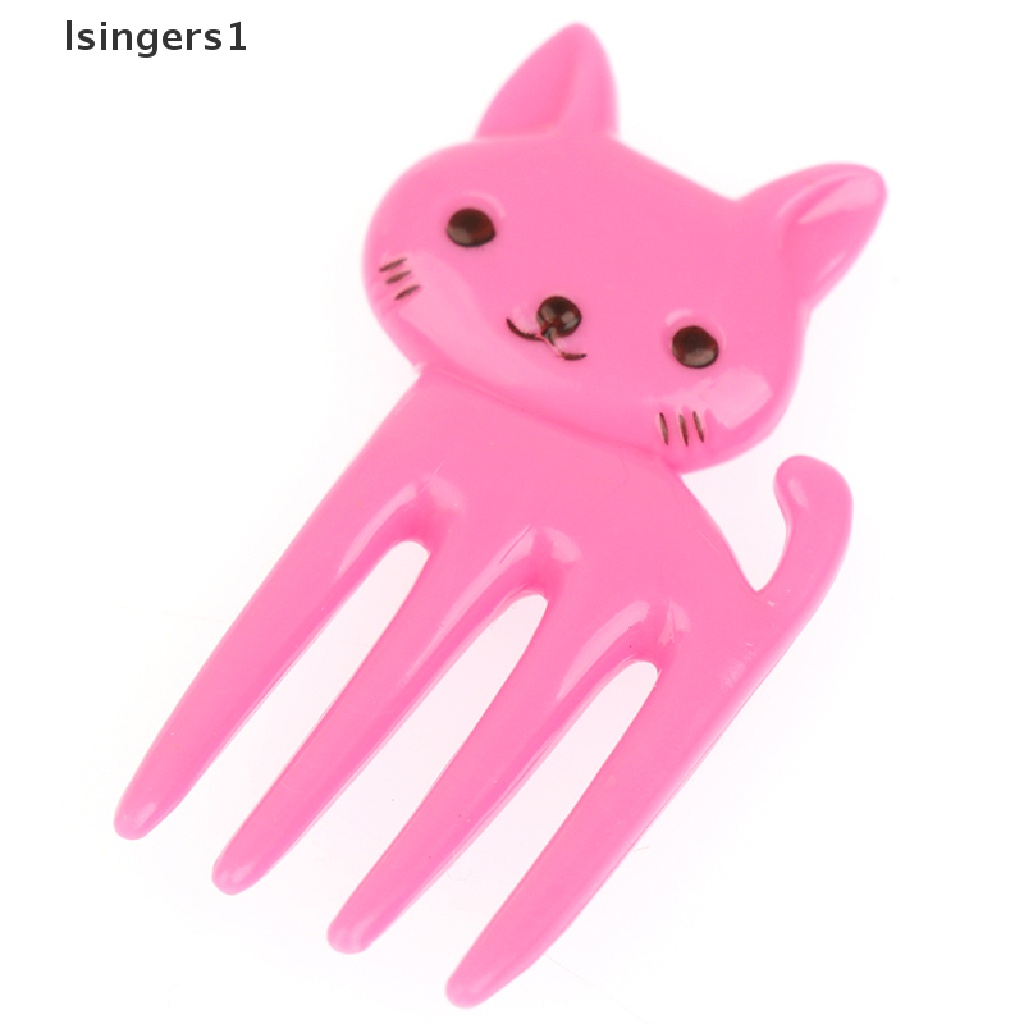 (lsingers1) 10pcs Garpu Buah / Kue / Dessert Mini Motif Kartun Hewan Untuk Anak