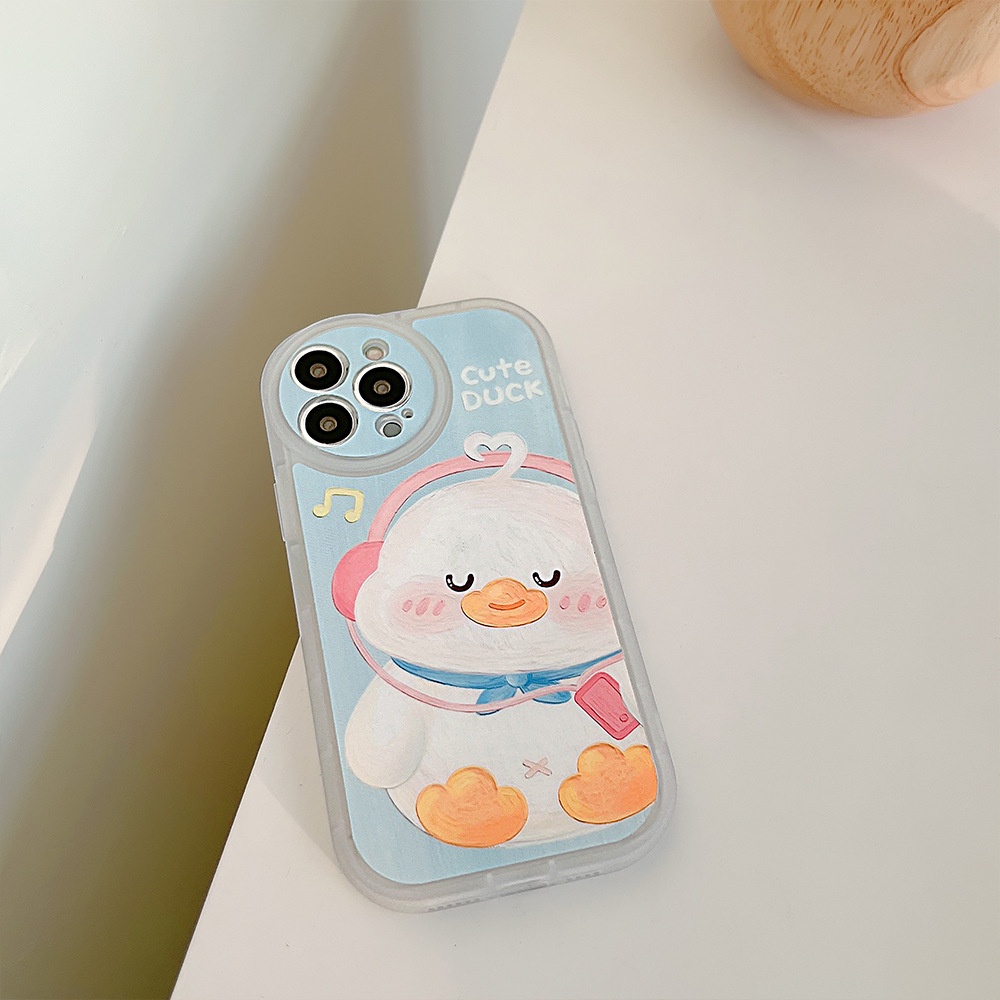 Case Pelindung Transparan Motif Kartun Bebek Untuk Iphone 13 XS XR 11 12 PRO MAX