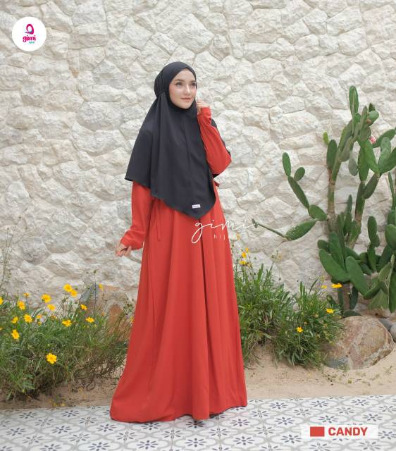 Gimi Hijab Ghaida Dress Basic Dress bahan arabella crepe import