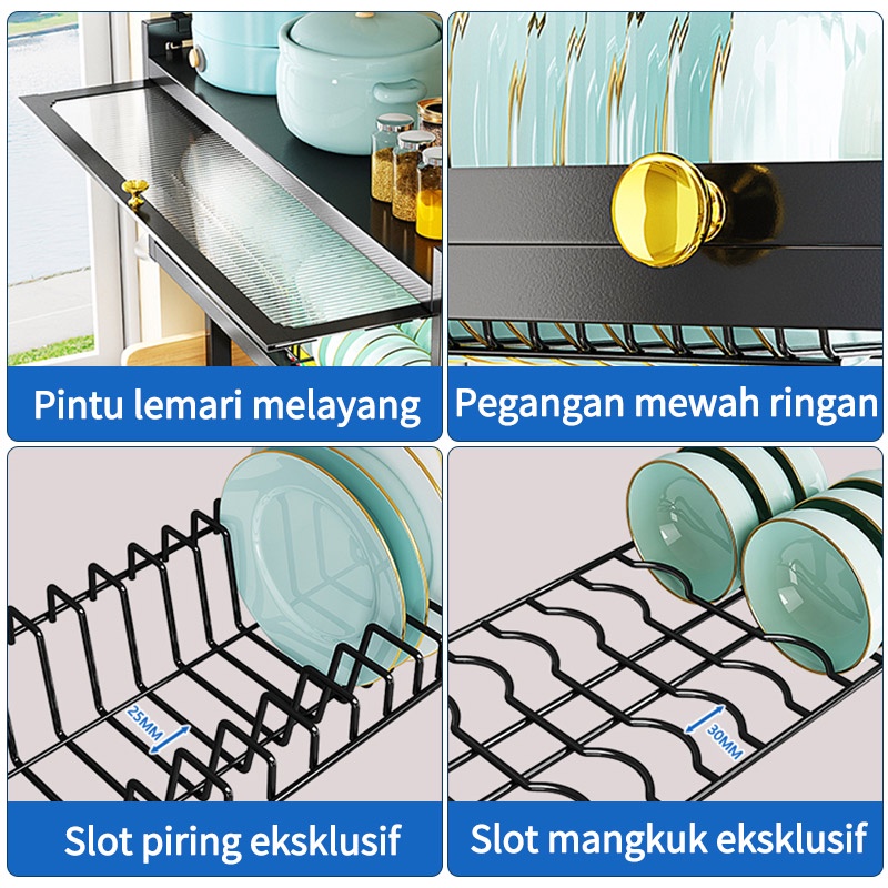 Rak Piring Wastafel Tertutup Rak Dapur Stainless Steel Dan Peralatan Dapur Kokoh Kuat