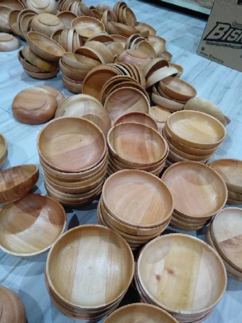 Mangkuk Kayu / Mangkok Kayu / Mangkok Masker/Mangkok Salad/ Wooden Bowl Diameter 14Cm