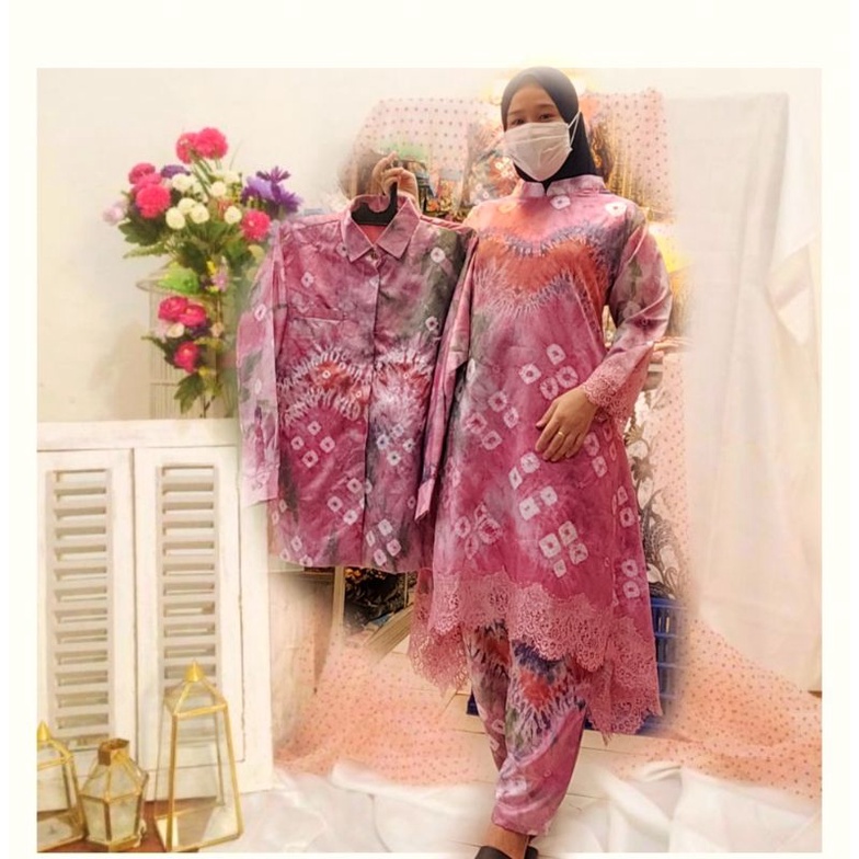 set couple setelan celana renda, jumputan asli khas palembang