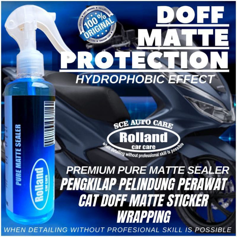 PENGKILAP BODY MOTOR MOBIL CAT DOFF HITAM MERAH DOP NMAX PCX ROLLAND PURE MATTE SEALER 250ML