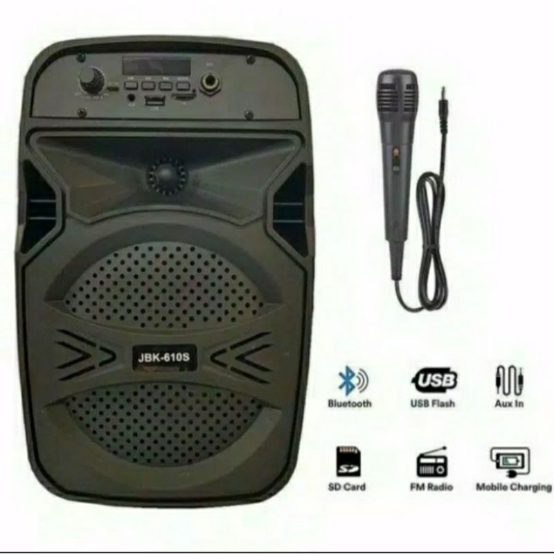 SPEAKER KARAOKE BLUETOOTH F-6603 -03-05-06-08 BONUS MIC