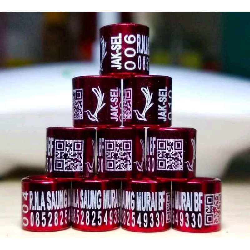 Ring burung QR Code / Ring burung Laser Barcode / Ring Burung kicau ( COD ) Bebas costum