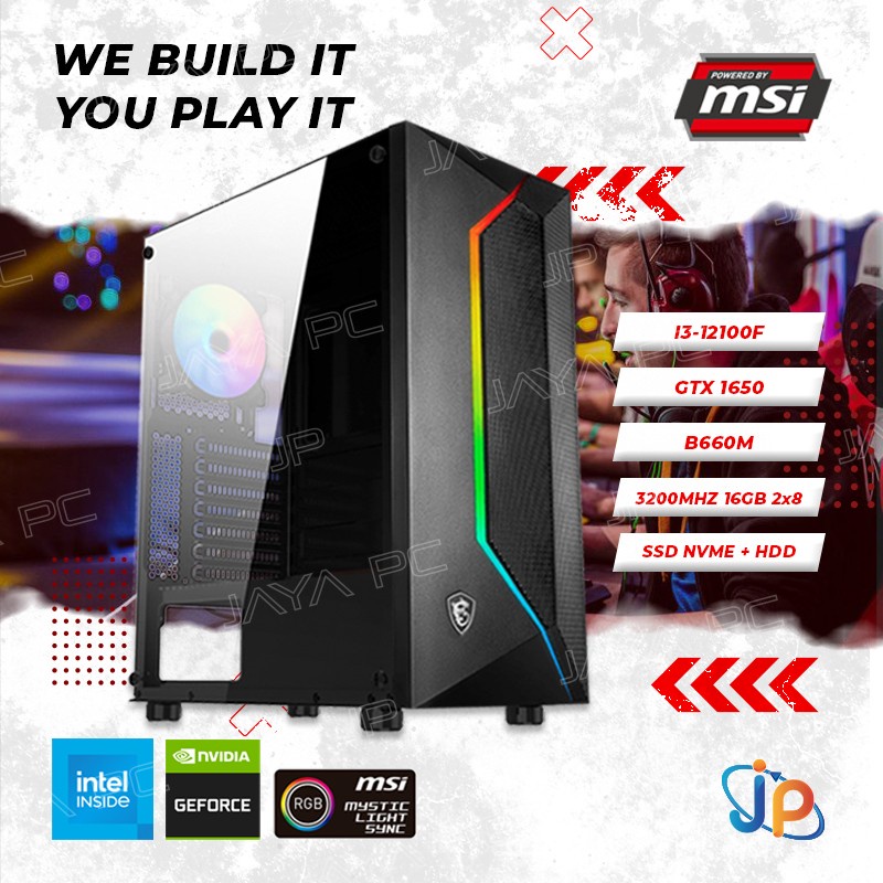 MSI PBM PC GAMING GEFORCE I3-12100F/ GTX 1650/ B660M/ 16GB/ SSD+HDD