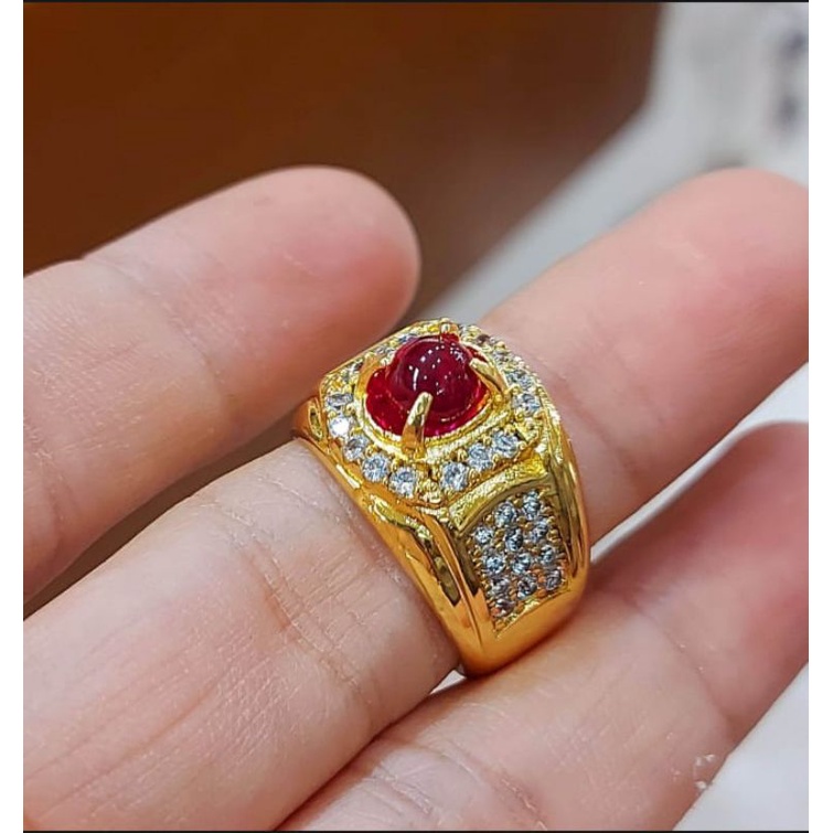 CINCIN BATU MERAH DELIMA SIAM MD BANGKOK ASLI
