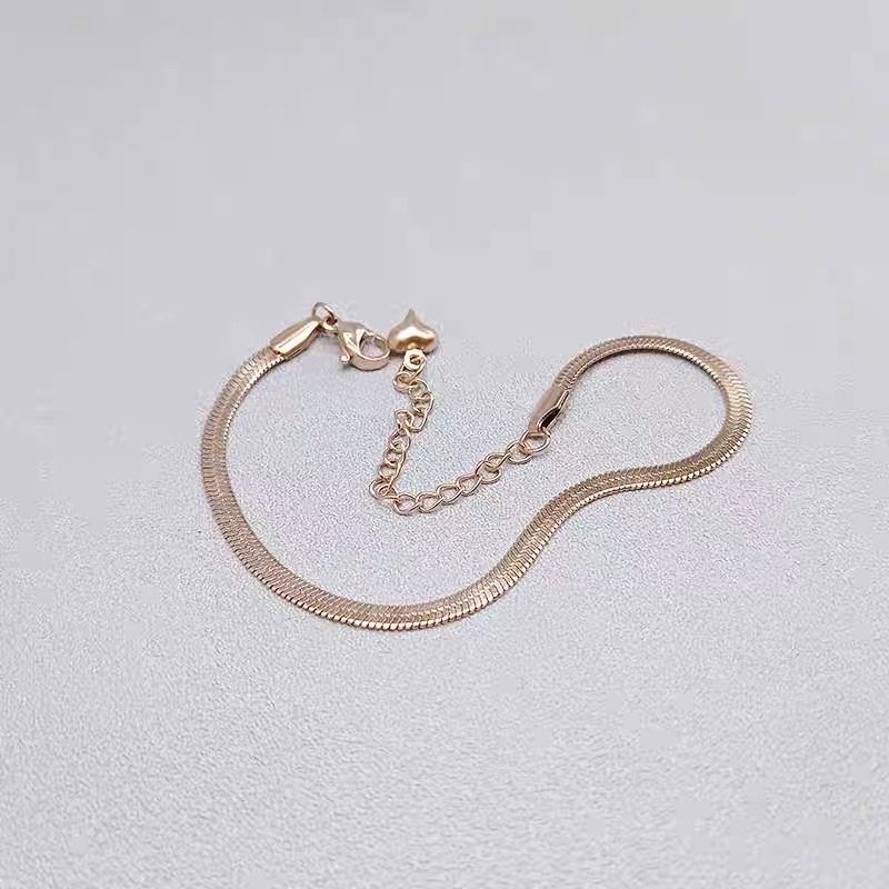 gelang polos titanium asli pipih cantik diamonde
