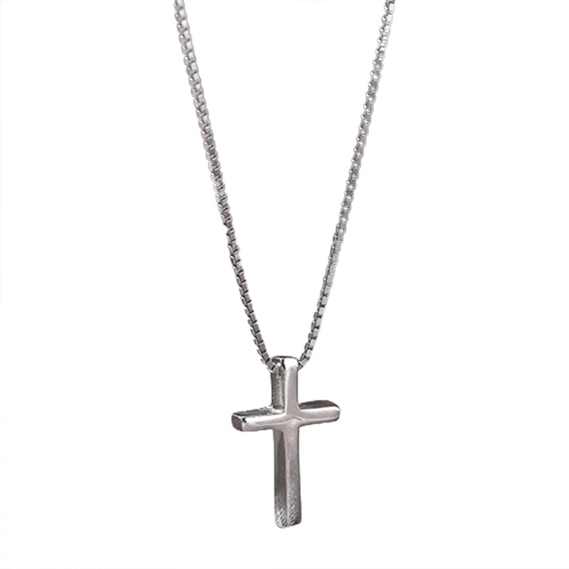 Cross Pendant Simple 925 Sterling Silver Clavicle Chain Fresh Wild Temperament Personality Female Necklace