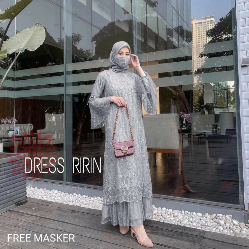 MAXY RIRIN, BRUKAT TILE PREMIUM, FURING, GAMIS HIJAB MUSLIM, DRESS MAXY