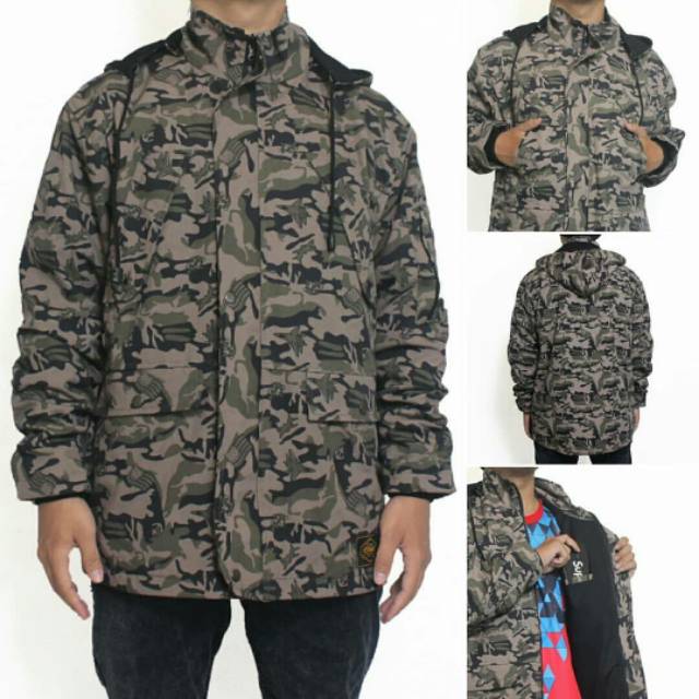 Jacket parka motif army