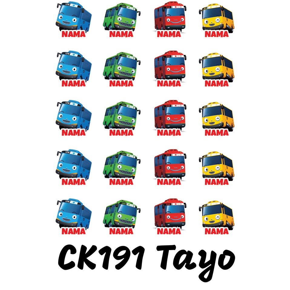 

Sticker Nama Cutting Label Waterproof Tahan Air Tayo (CK191)