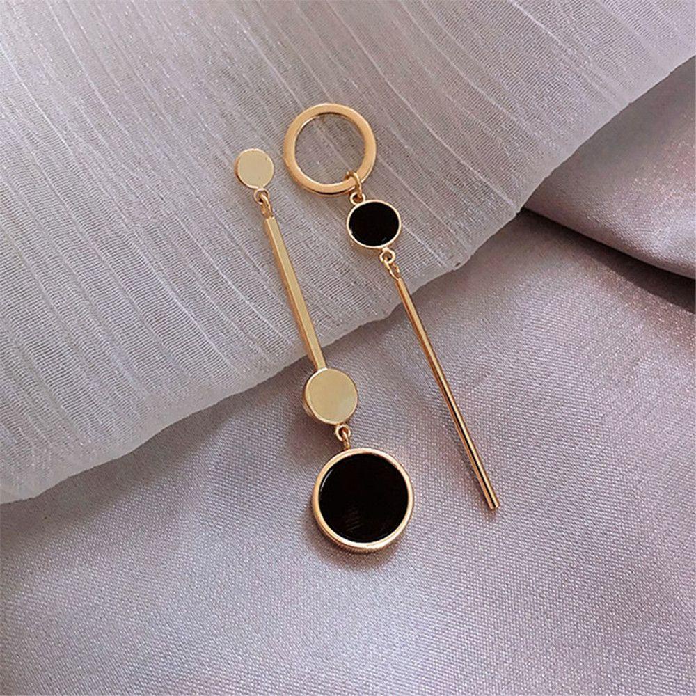 Lily Asimetris Eardrop Simplicity Anting Niche Gadis Korea