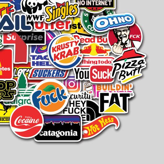 

۩ STICKER PACK LOGO BRAND PARODY | STIKER TUMBLER LAPTOP KOPER HELM ❄