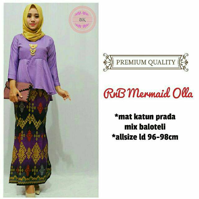 Metamorfashion_ Setelan rok blus mermaid olla kebaya batik solo murah