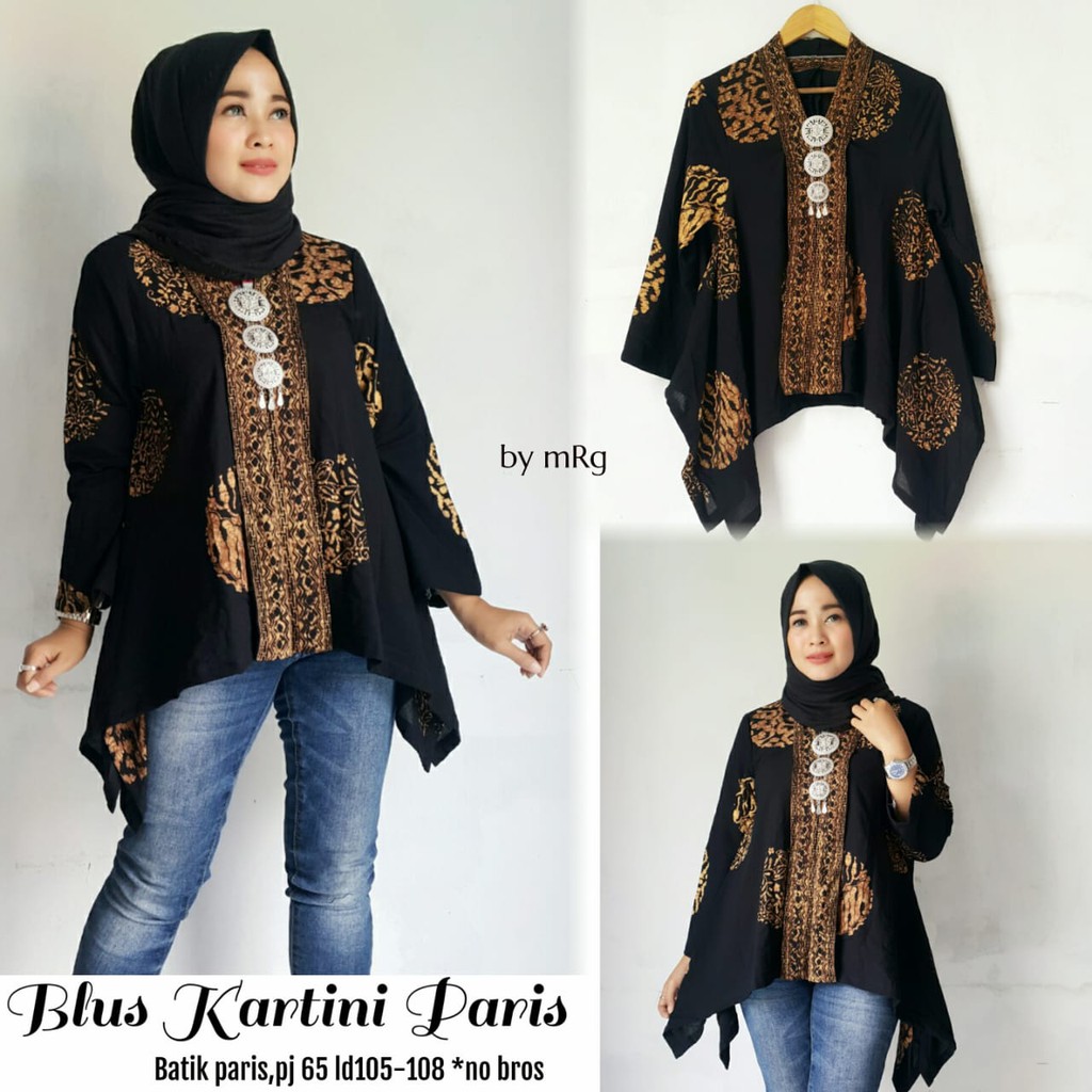 Batik Modern Muslim - Blus Batik Wanita Pesta - Atasan Batik Wanita Modern -Jual Grosir Batik Murah