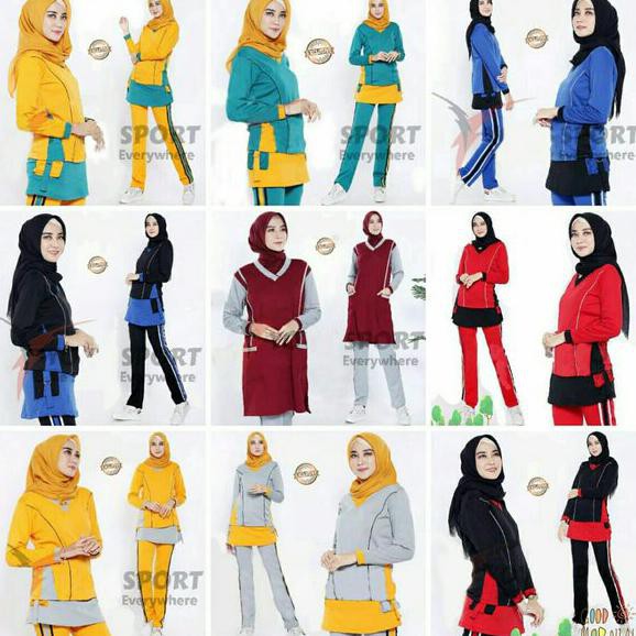 TRAINING WANITA MUSLIM SETELAN BAJU OLAHRAGA SETELAN BAJU SENAM WANITA HOODIE SETELAN OPP SETELAN