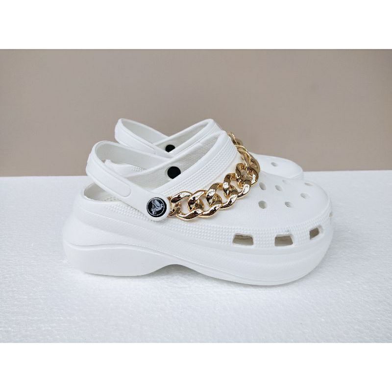 CROCS FASHION BAE RANTAI GOLD 6cm / CHAINS