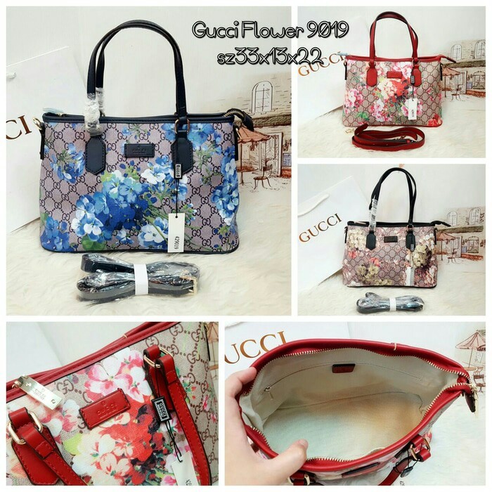 TAS GUCCI MINI TOTE FLOWER WATERPROOF