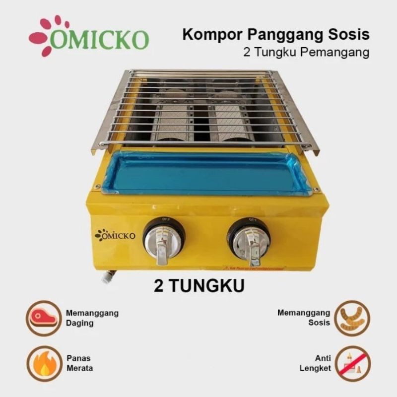 KOMPOR PANGGANG 2 TUNGKU Pemanggang Kompor OMICKO
