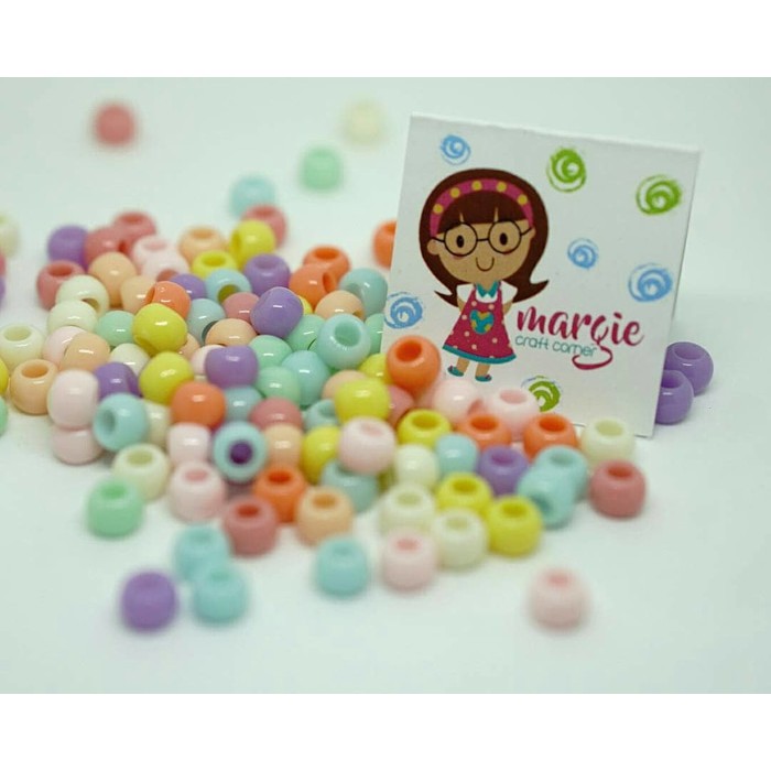 

Manik lubang besar pastel ukuran 6 mm