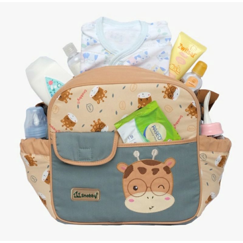 Snobby Tas Bayi Saku Bordir Print Twiza Series | TAS BAYI SERI SQUIREL | TAS BAYI KECIL TWIZA SERIES