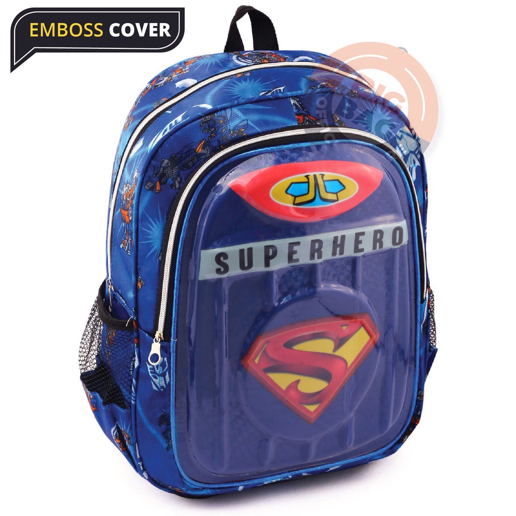 RTM - RANSEL LED SD 4D - IMPORT BEST QUALITY RANSEL SUPER HERO SHIELD BOBOIBOY / SUPERHERO / SQ GAME TAS RANSEL FF NYALA - RANSEL EMBOSS CRACK - RANSEL SEKOLAH