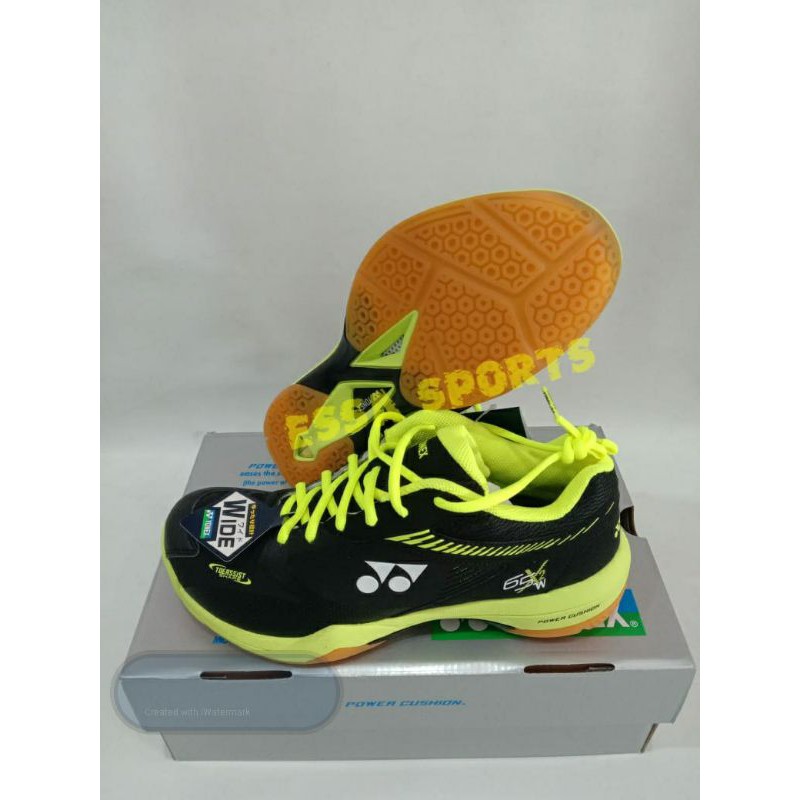 SEPATU YONEX SHB 65 X2 MEN WIDE SHB 65X2 SHB65X2M BLACK ACID YELLOW